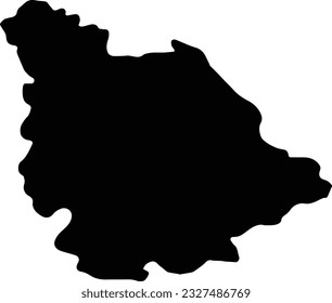 Silhouette map of Vienne France with transparent background.
