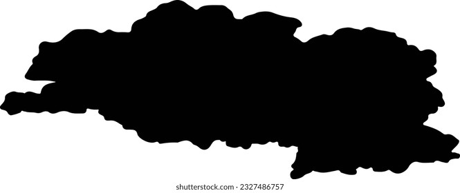 Silhouette map of Vitebsk Belarus with transparent background.