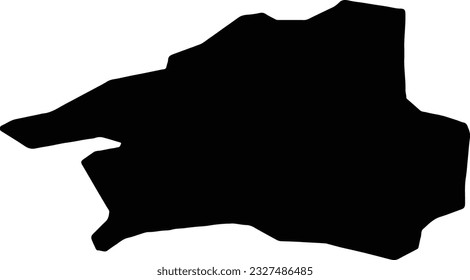 Silhouette map of West Lothian United Kingdom with transparent background.