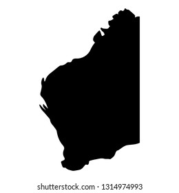 Silhouette of the map of Western Australia. Vector illustration design