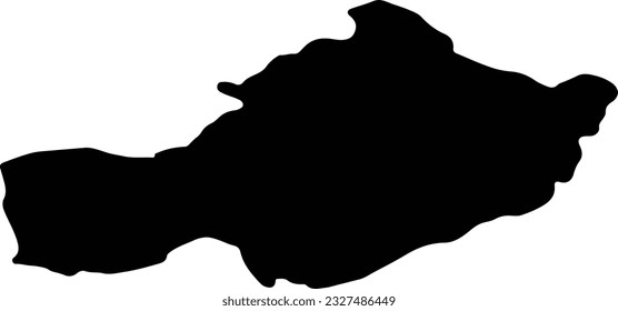 Silhouette map of Westmeath Ireland with transparent background.