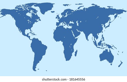 Silhouette map of the world 