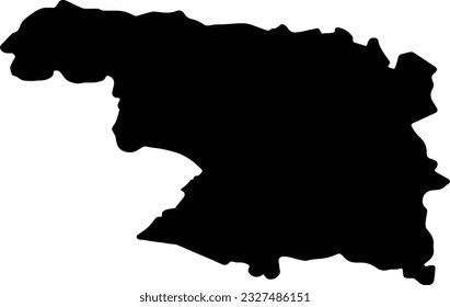 Silhouette map of Zamora Spain with transparent background.