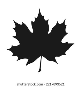 Silhouette maple. Hand drawn autumn vector illustration.