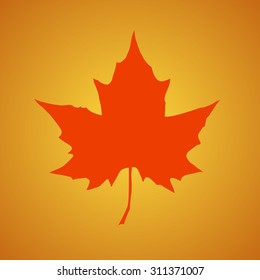 Silhouette of the maple leaf. Canadian symbol. Vector illustration. Eps 10