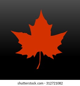 Silhouette of the maple leaf. Canadian symbol. Vector illustration. Eps 10