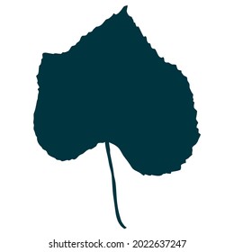 Silhouette of maple leaf isolated on white background. Сartoon flat style vector illustration.