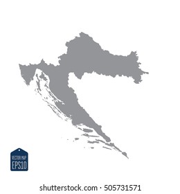 silhouette maps of Croatia