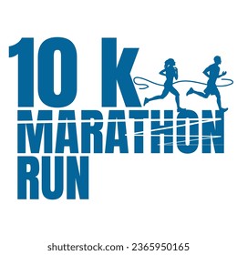 silhouette marathon run event logo template with running people illustration, 5K, 10K, 21K half marathon vector eps 10