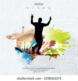 Silhouette de marathon runner