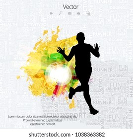 Silhouette of marathon runner