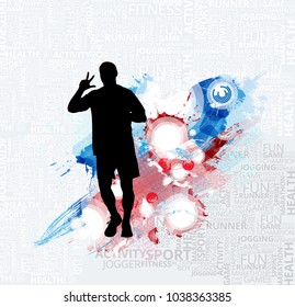 Silhouette of marathon runner