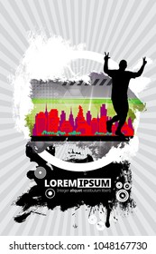 Silhouette of marathon runner
