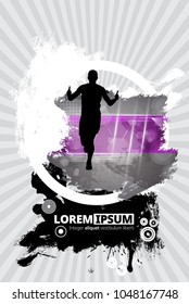 Silhouette de marathon runner