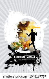 Silhouette of marathon runner