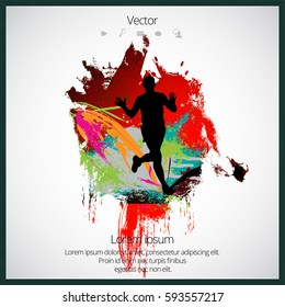Silhouette of marathon runner