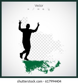Silhouette of marathon runner