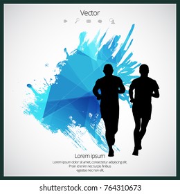 Silhouette of marathon runner