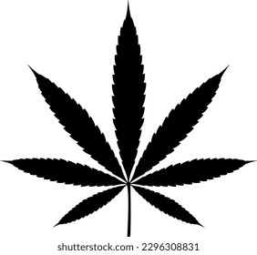 Silhouette de la hoja de marihuana. Ilustración vectorial de la hoja de la planta de cannabis