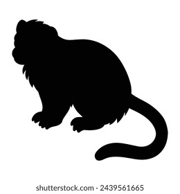 silhouette of a marmoset on white