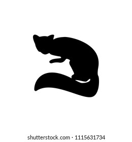 silhouette of marten icon. Element of animals icon for mobile concept and web apps. Detailed silhouette of marten icon can be used for web and mobile on white background