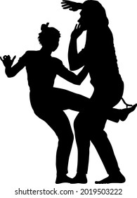 Silhouette of a Martial Arts on a white background.