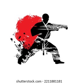 artes marciales de silueta. perfecto para karate, judo y otros logotipos e iconos de artes marciales