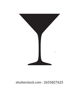 Silueta de diseño de ilustración plana de Vector de vidrio Martini