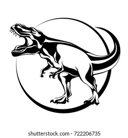 silhouette of mascara, carnivorous aggressive dinosaur Tyrannosaurus