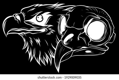 silhouette Mascot Head of an Eagle vector illustration