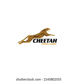 Silhouette Mascot Logo Jumping Cheetah Modern Stock Vector (Royalty ...