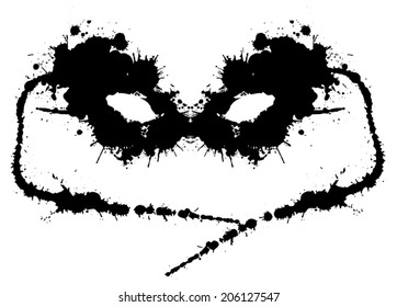 Silhouette of masquerade masks made by blots