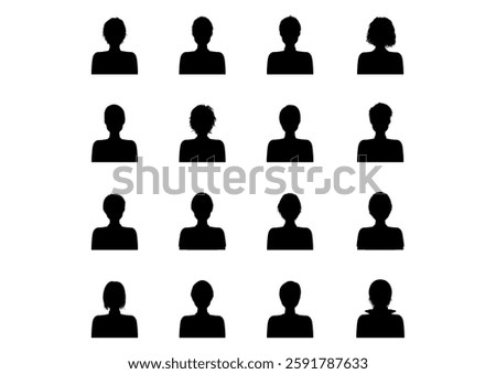 Silhouette material | Male, face, upper body, avatar