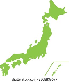 Silhouette material of a map of Japan