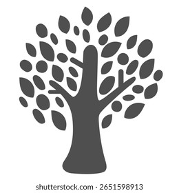 Silhouette material of a tree with many leaves