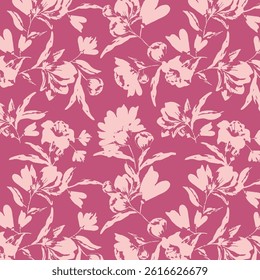 silhouette meadow flowers seamless pattern, Retro style design for fashion , fabric, web, wallpaper ,wrapping and all prints on vintage background
