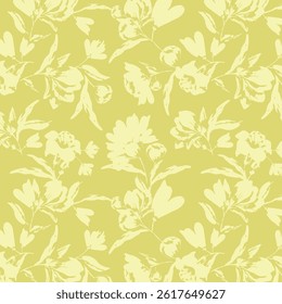 silhouette meadow flowers seamless pattern, Retro style design for fashion , fabric, web, wallpaper ,wrapping and all prints on vintage background
