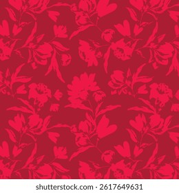 silhouette meadow flowers seamless pattern, Retro style design for fashion , fabric, web, wallpaper ,wrapping and all prints on vintage background

