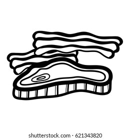 silhouette meat and bacon fast food icon