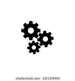 Silhouette mechanical gears icon vector in modern flat style for web, graphic and mobile design. Mechanical gears icon vector isolated on white background. Vector illustration EPS.8 EPS.10