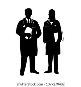 Silhouette of Medical staff . Vector
