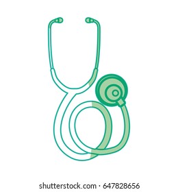 silhouette medical stethoscope to check cardiac heartbeat