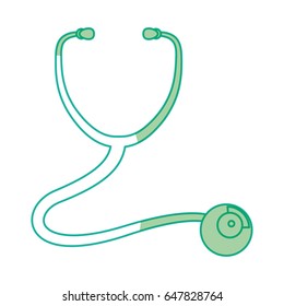 silhouette medical stethoscope to check cardiac heartbeat