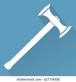Silhouette de Medieval Battle Ax. Ilustración vectorial de diseño plano