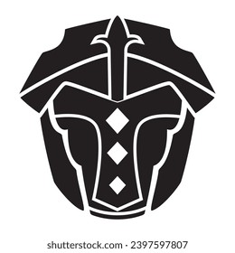Silhouette of a medieval helmet icon Vector illustration