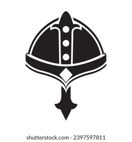 Silhouette of a medieval helmet icon Vector illustration