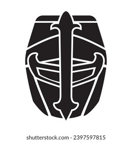 Silhouette of a medieval helmet icon Vector illustration