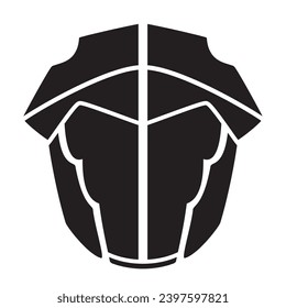 Silhouette of a medieval helmet icon Vector illustration