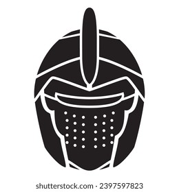 Silhouette of a medieval helmet icon Vector illustration