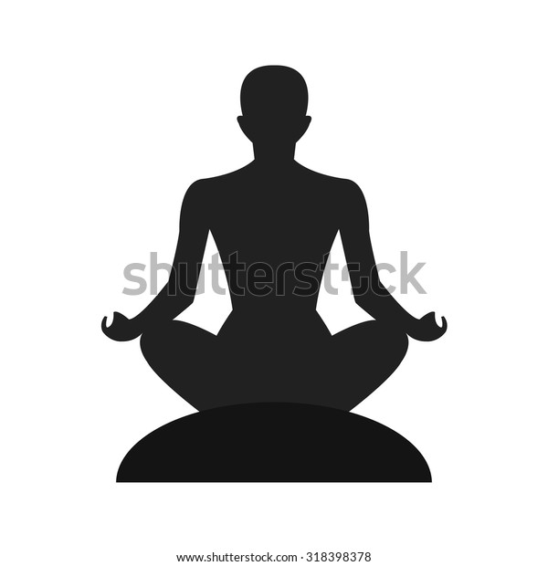 Silhouette Meditate Person Stock Vector (royalty Free) 318398378 